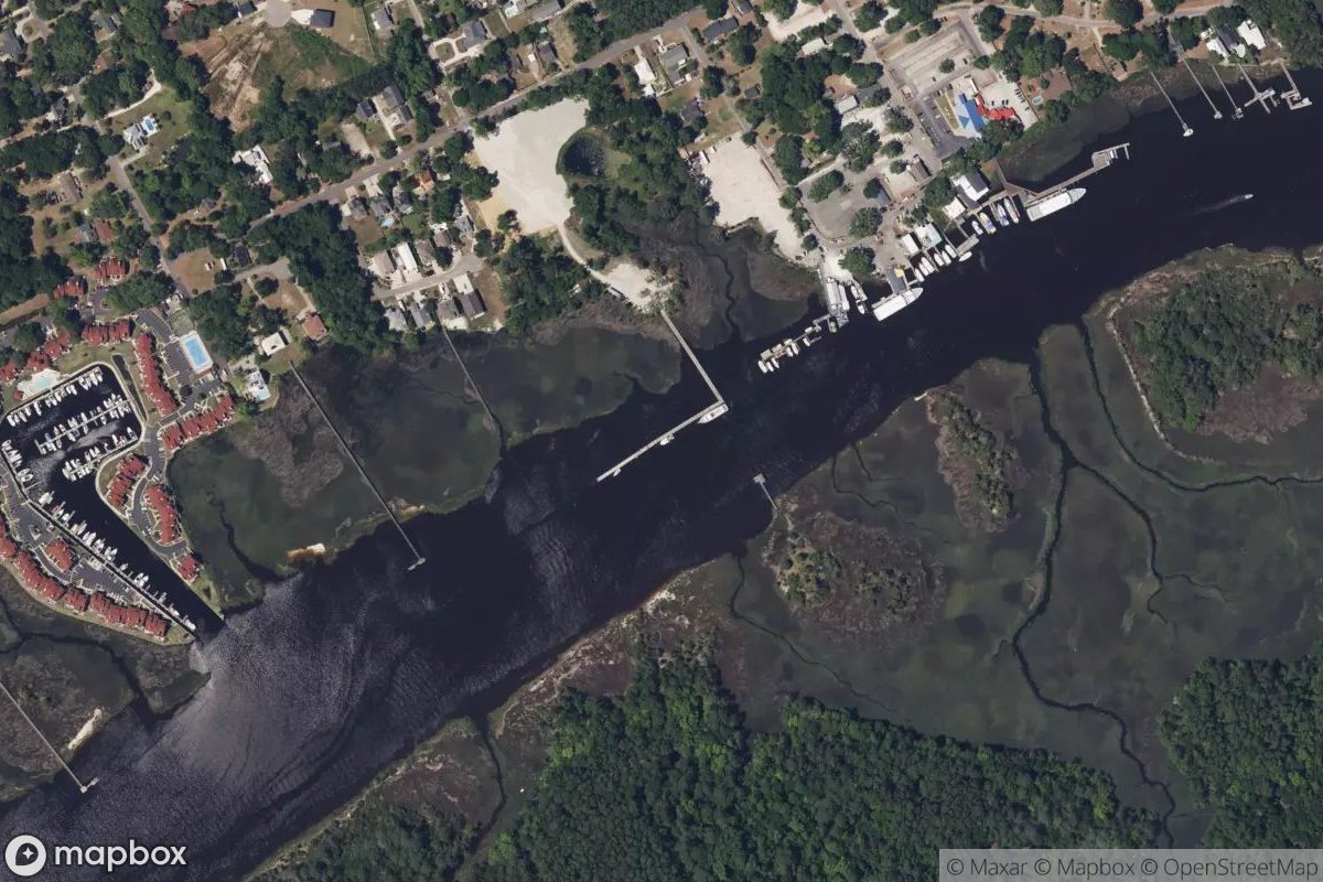 Satellite view of Marina at 33.8685, -78.6124