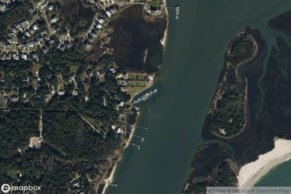 Satellite view of Marina at 34.0858, -77.8829