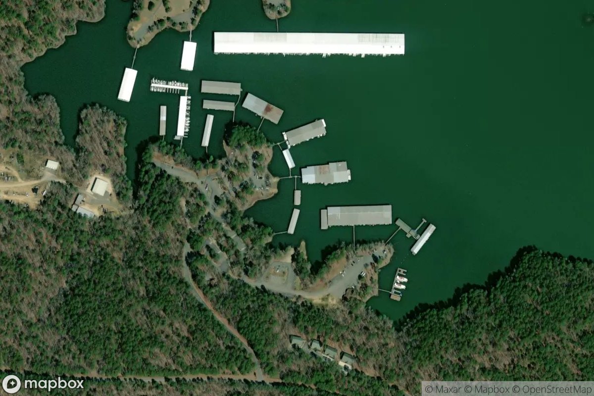 Satellite view of Marina at 34.2200, -93.1212