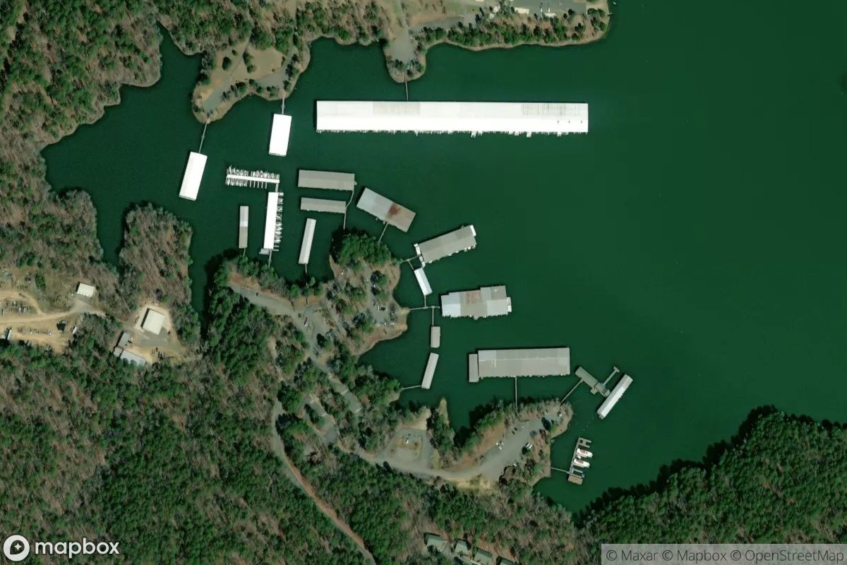 Satellite view of Marina at 34.2206, -93.1213
