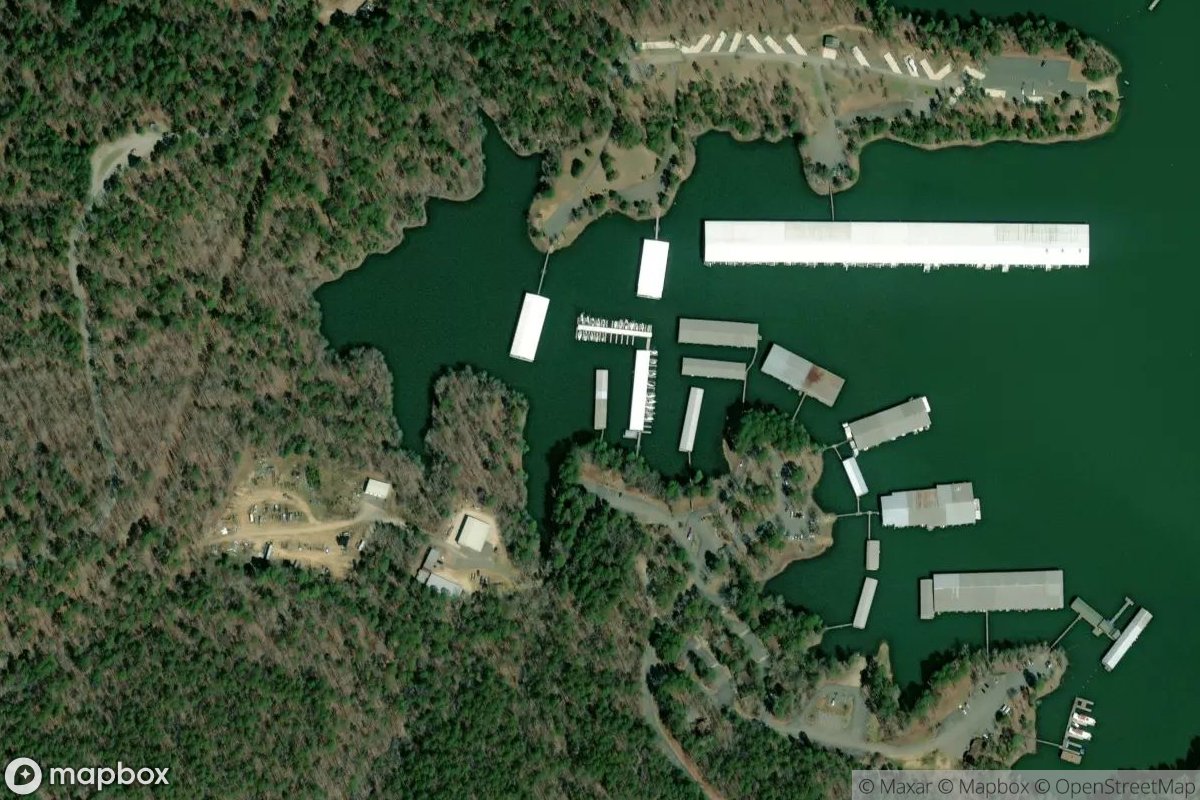 Satellite view of Marina at 34.2213, -93.1241