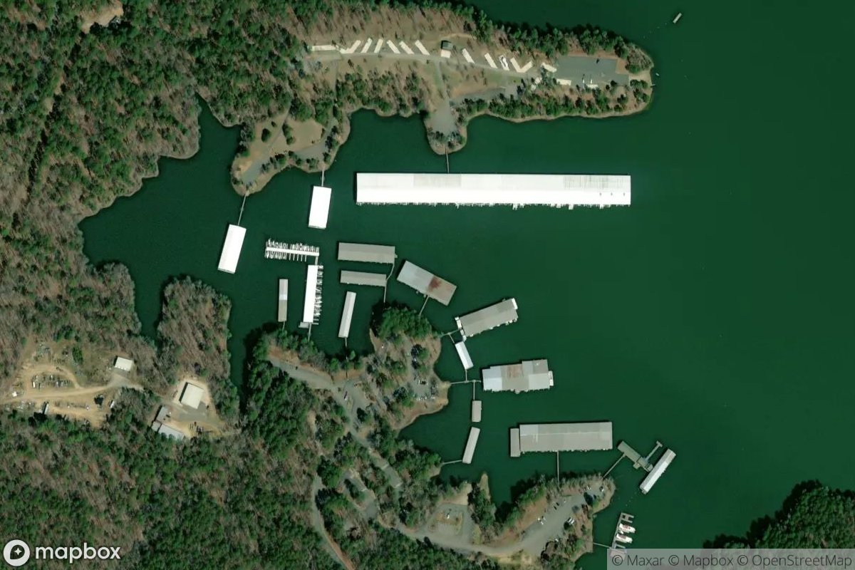 Satellite view of Marina at 34.2216, -93.1219