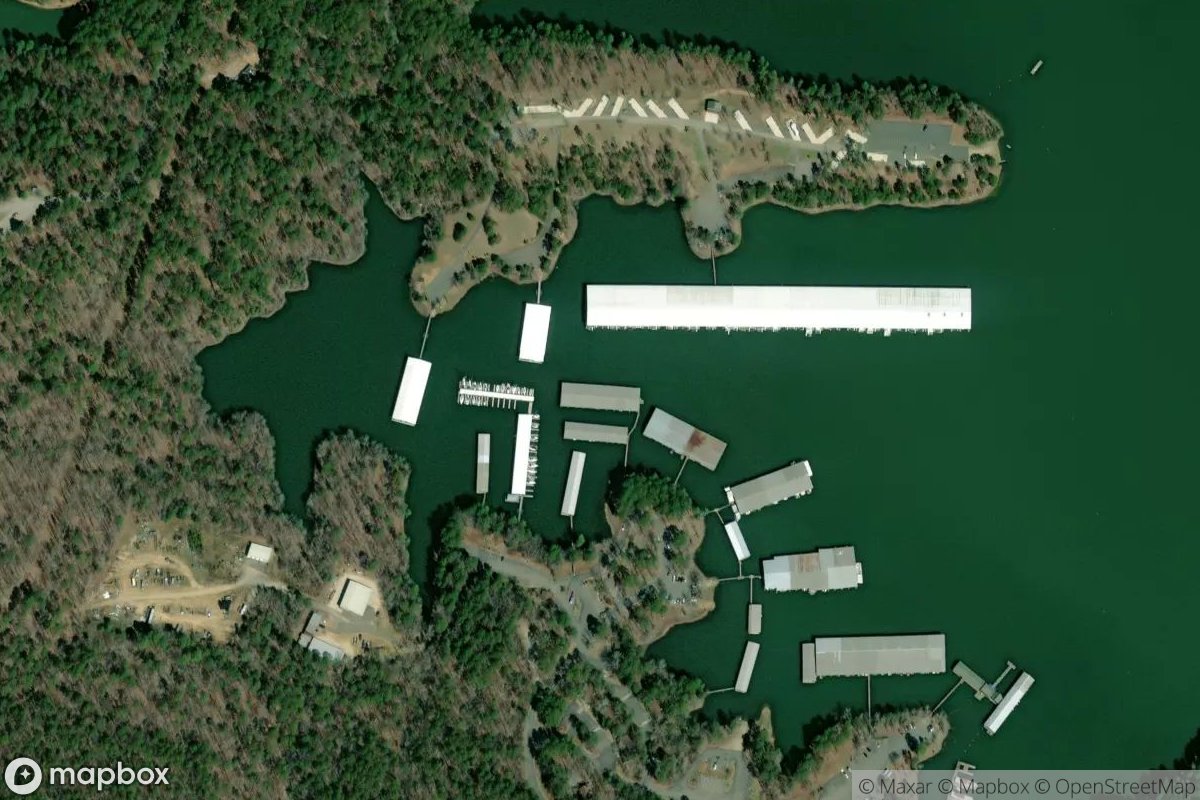 Satellite view of Marina at 34.2219, -93.1228