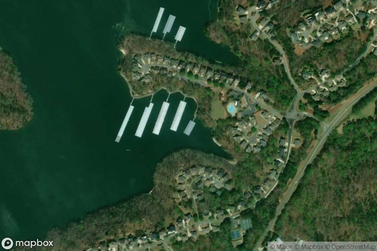 Satellite view of Marina at 34.3258, -83.9427