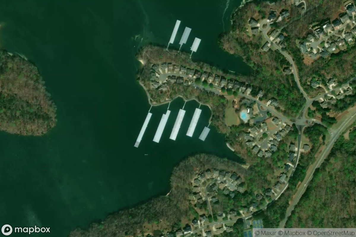 Satellite view of Marina at 34.3262, -83.9436