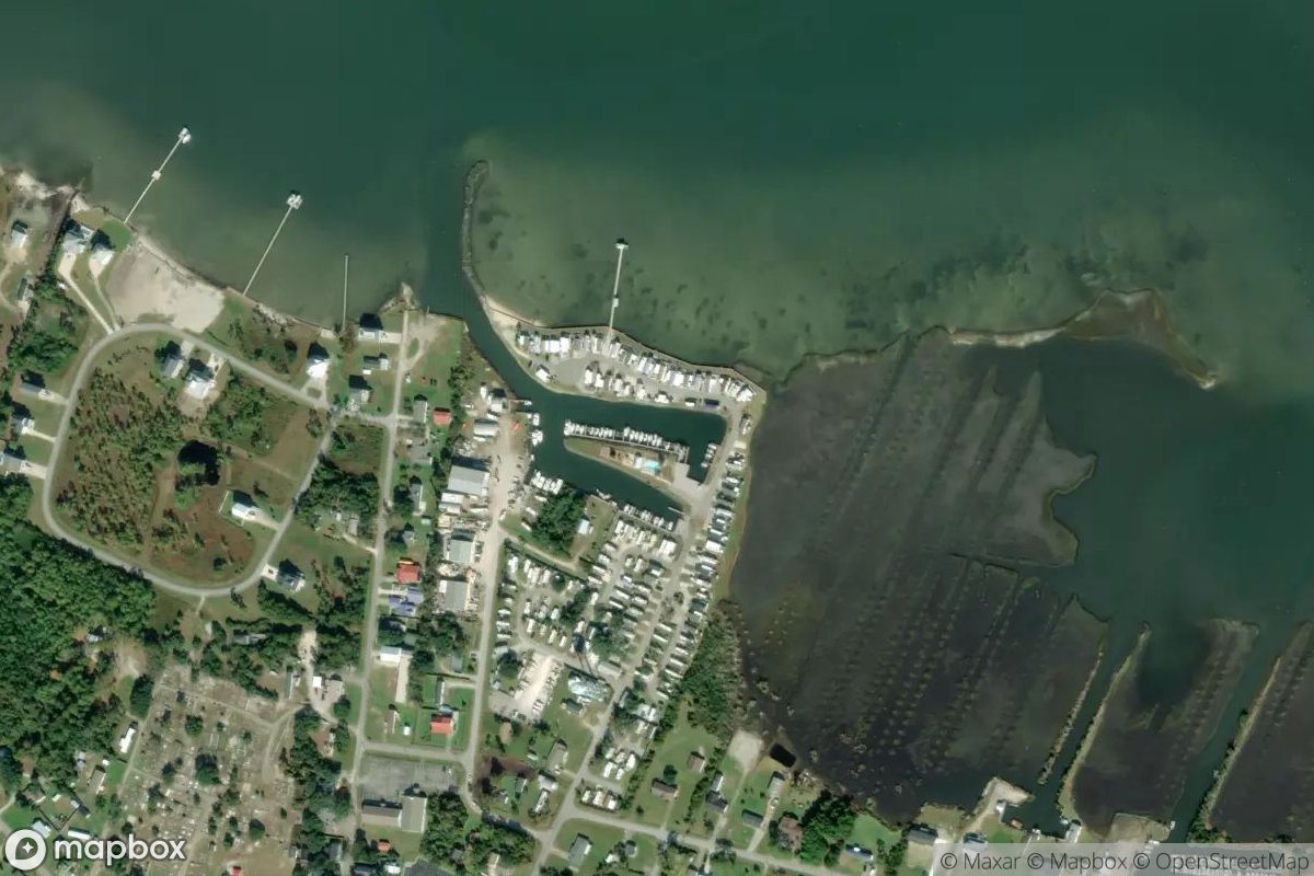 Satellite view of Marina at 34.6995, -76.5563