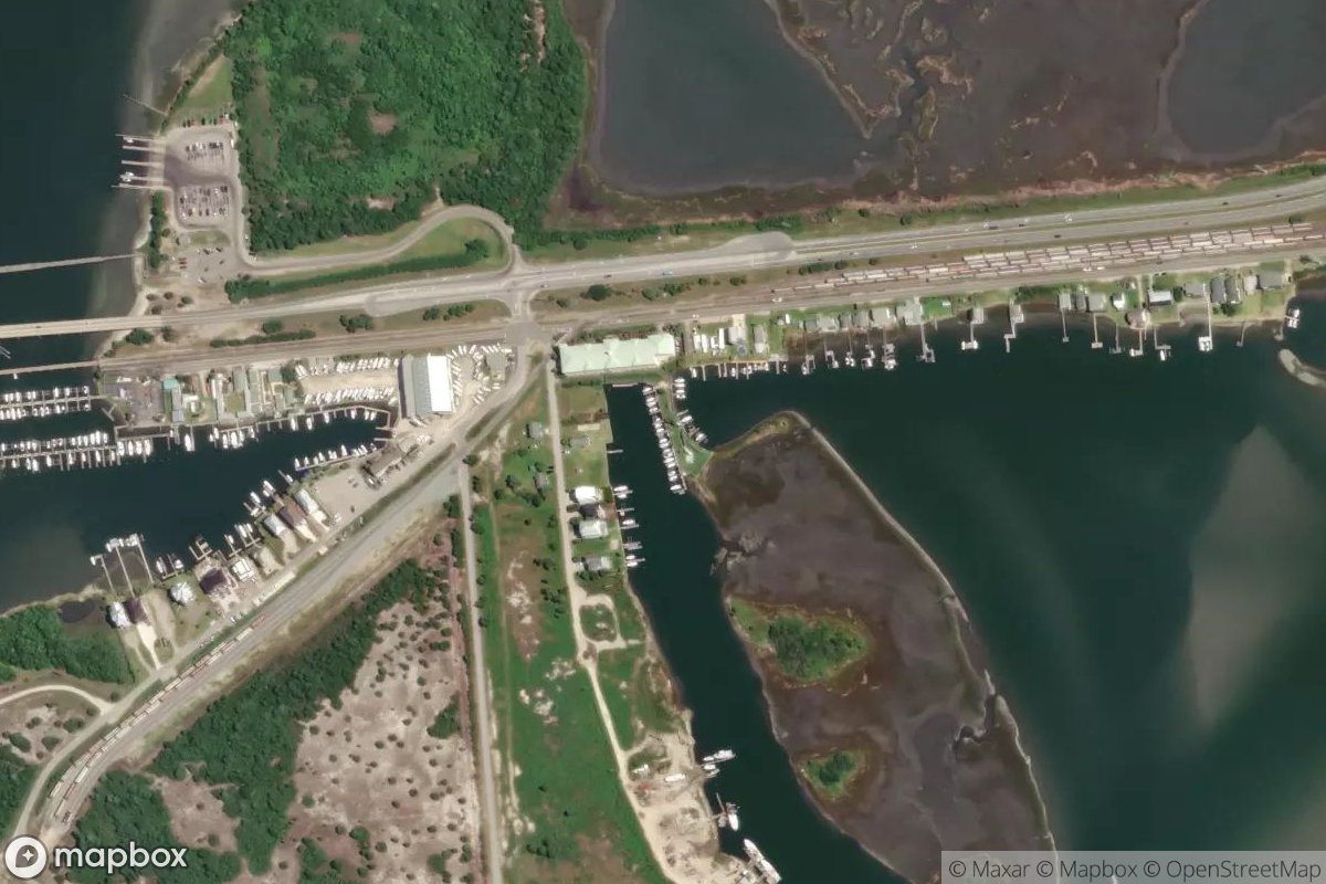 Satellite view of Marina at 34.7204, -76.6819
