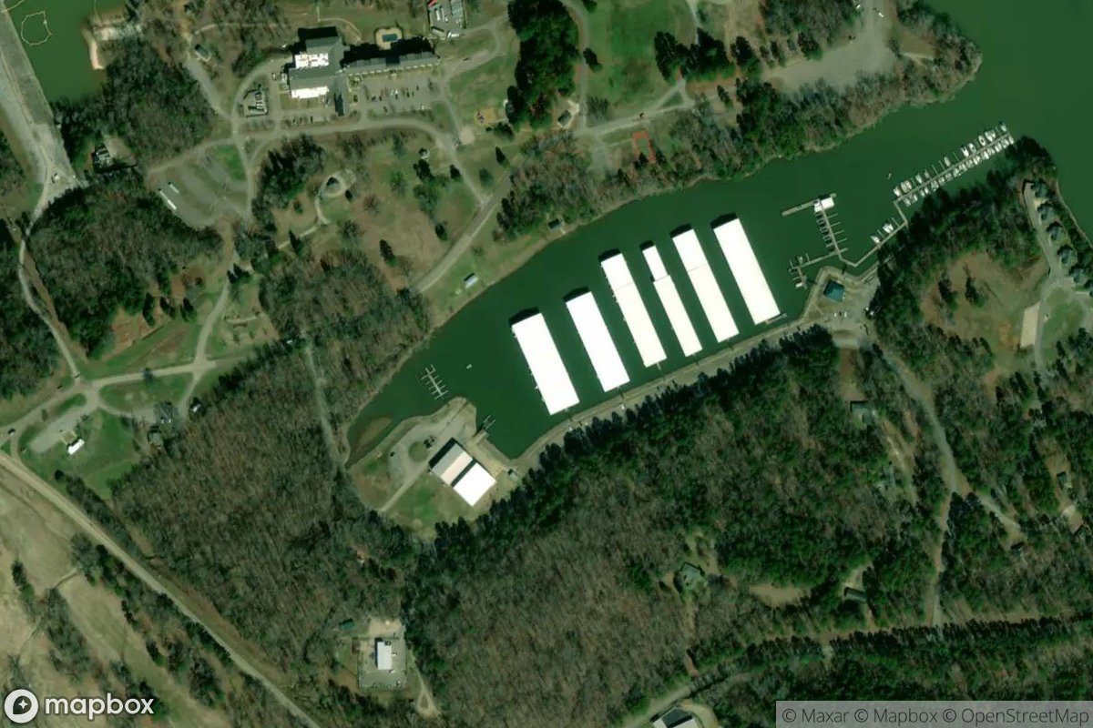 Satellite view of Marina at 35.0527, -88.2363