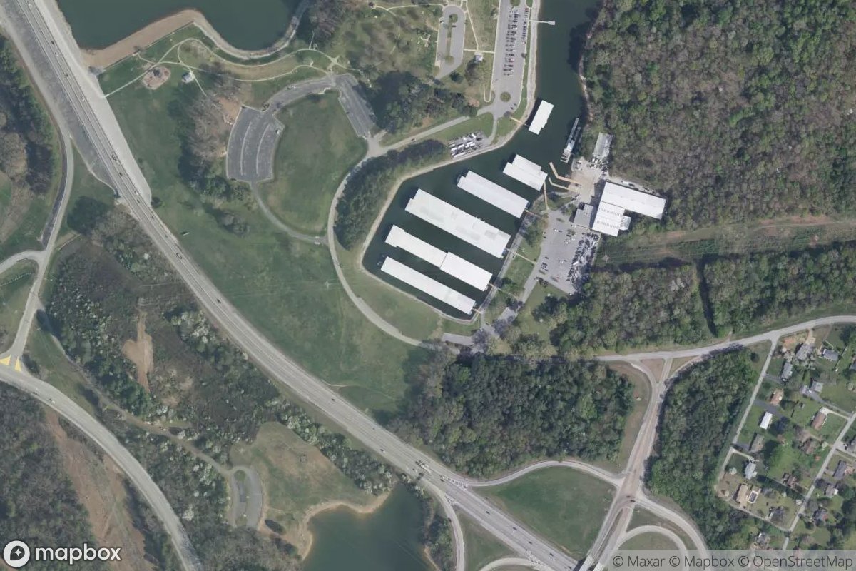 Satellite view of Marina at 35.0938, -85.2209