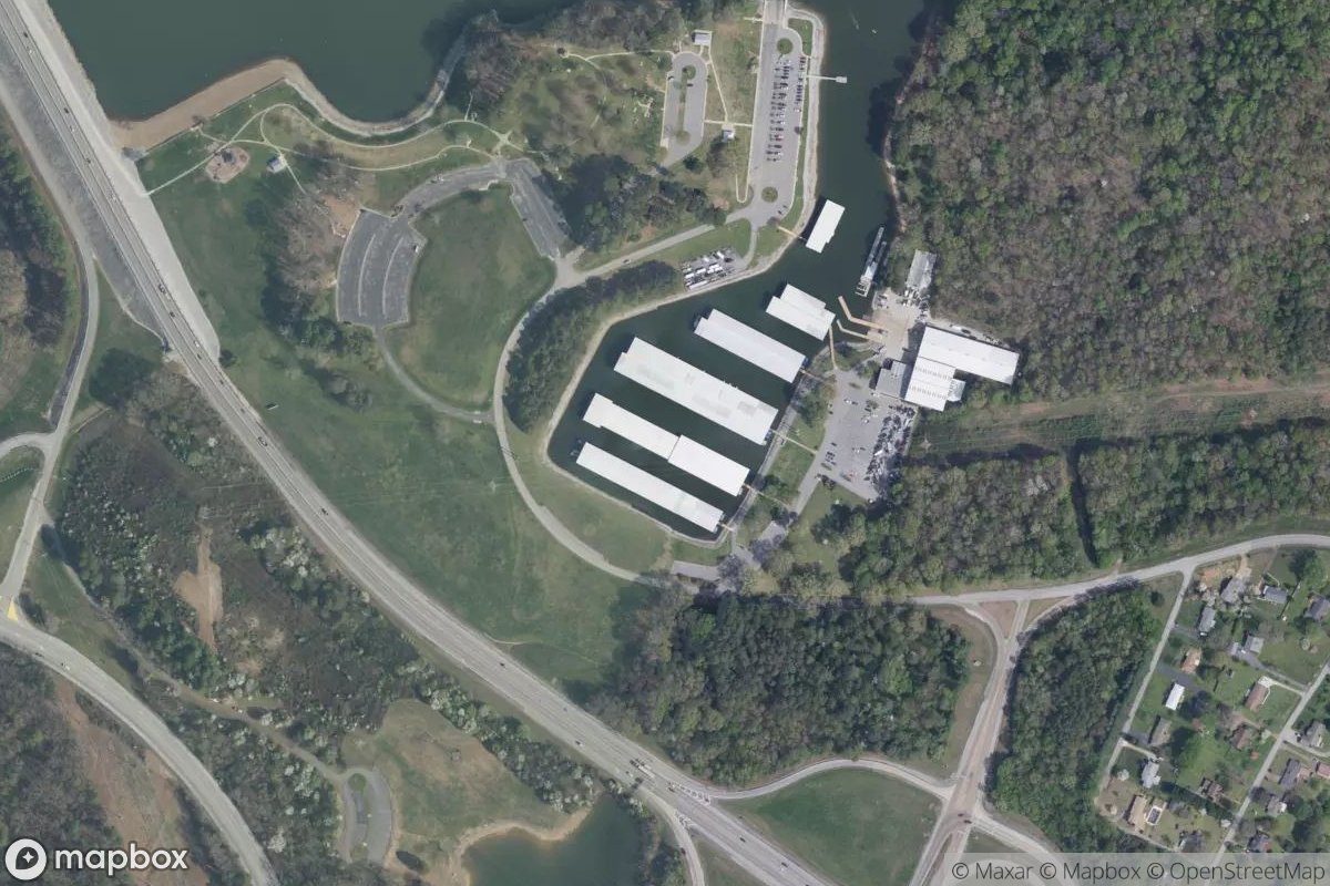 Satellite view of Marina at 35.0941, -85.2208