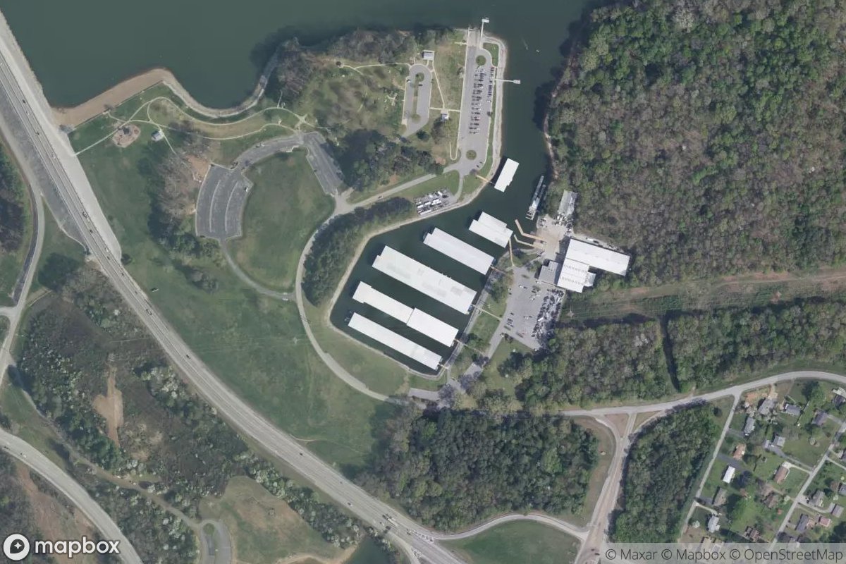 Satellite view of Marina at 35.0945, -85.2205