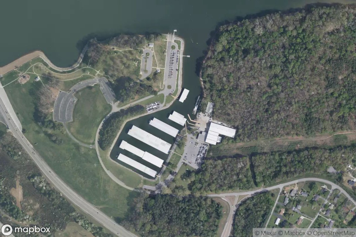 Satellite view of Marina at 35.0952, -85.2194