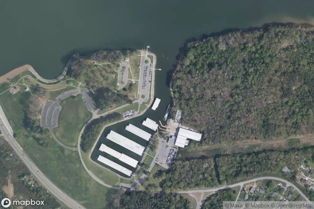 Satellite view of Marina at 35.0959, -85.2192