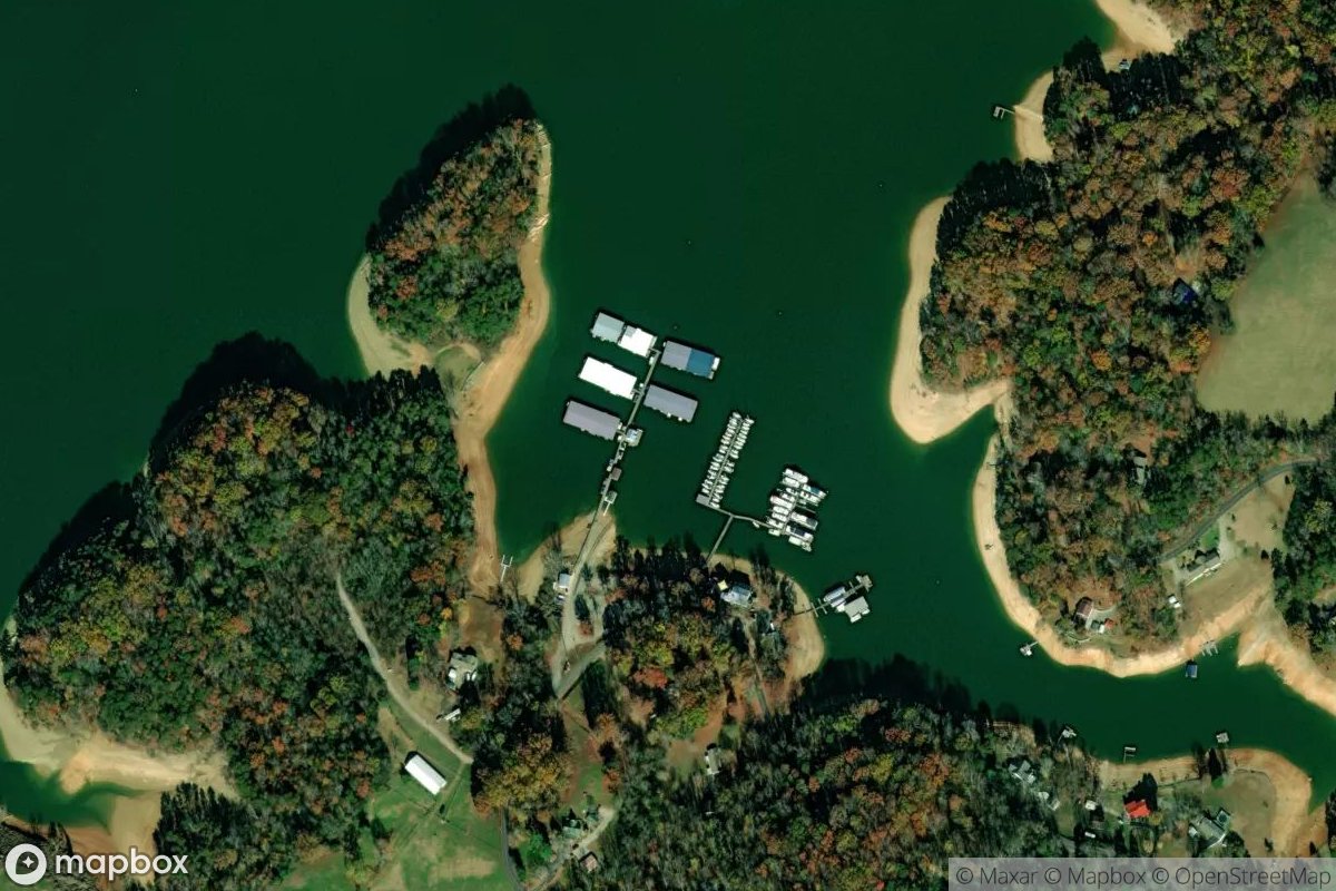 Satellite view of Marina at 36.1546, -83.4858