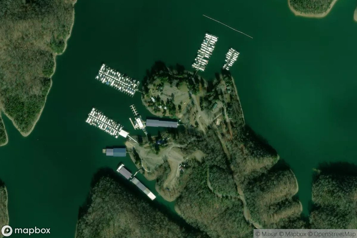 Satellite view of Marina at 36.5147, -85.3853
