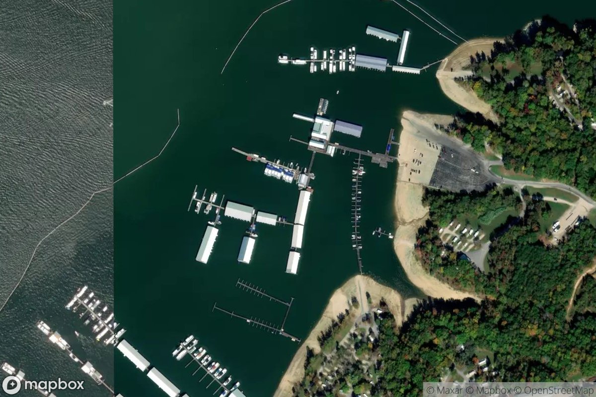Satellite view of Marina at 36.9544, -84.8275