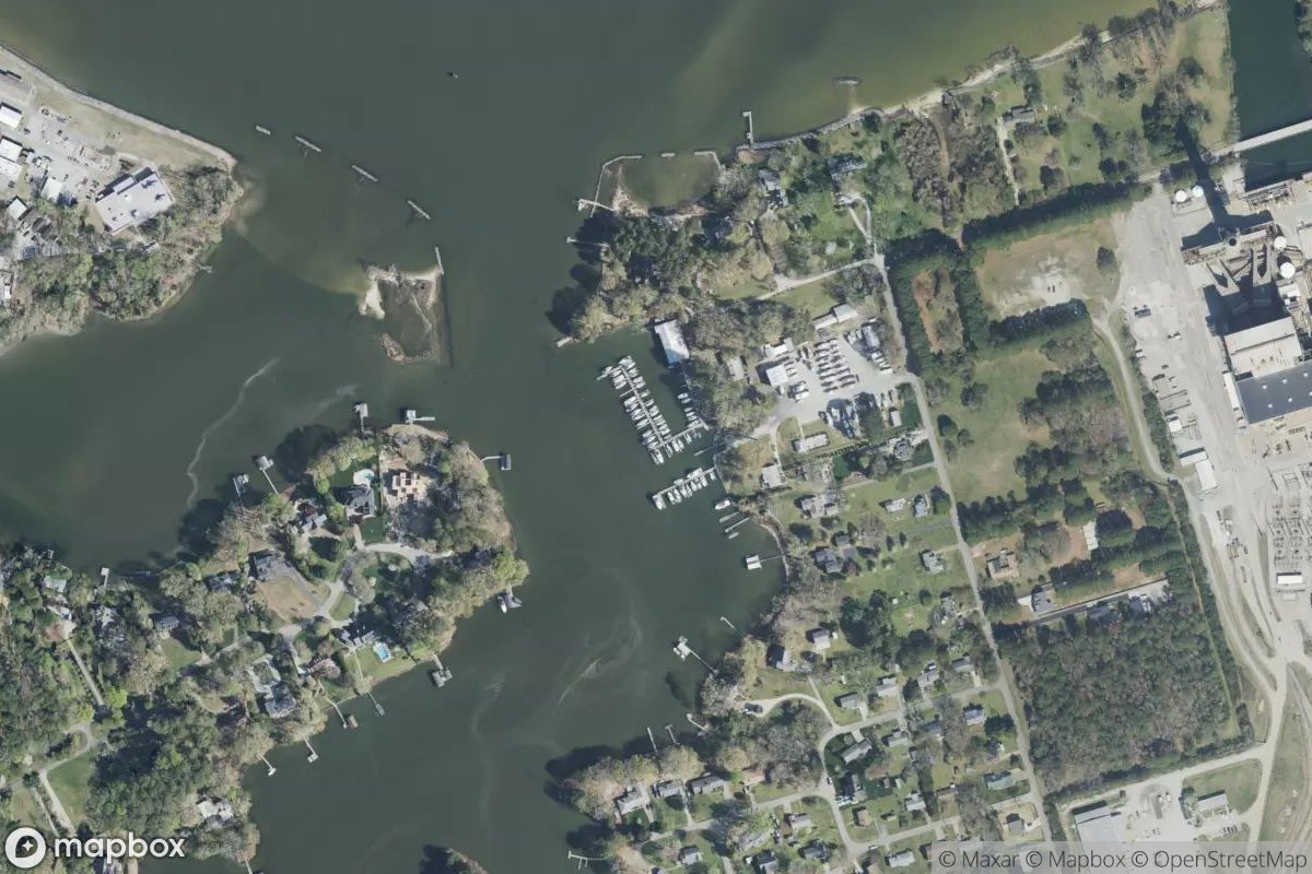Satellite view of Marina at 37.2139, -76.4678