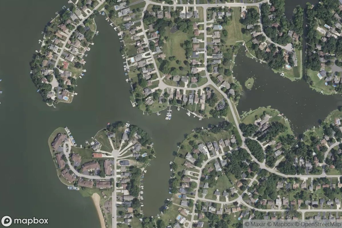 Satellite view of Marina at 41.4015, -87.2177