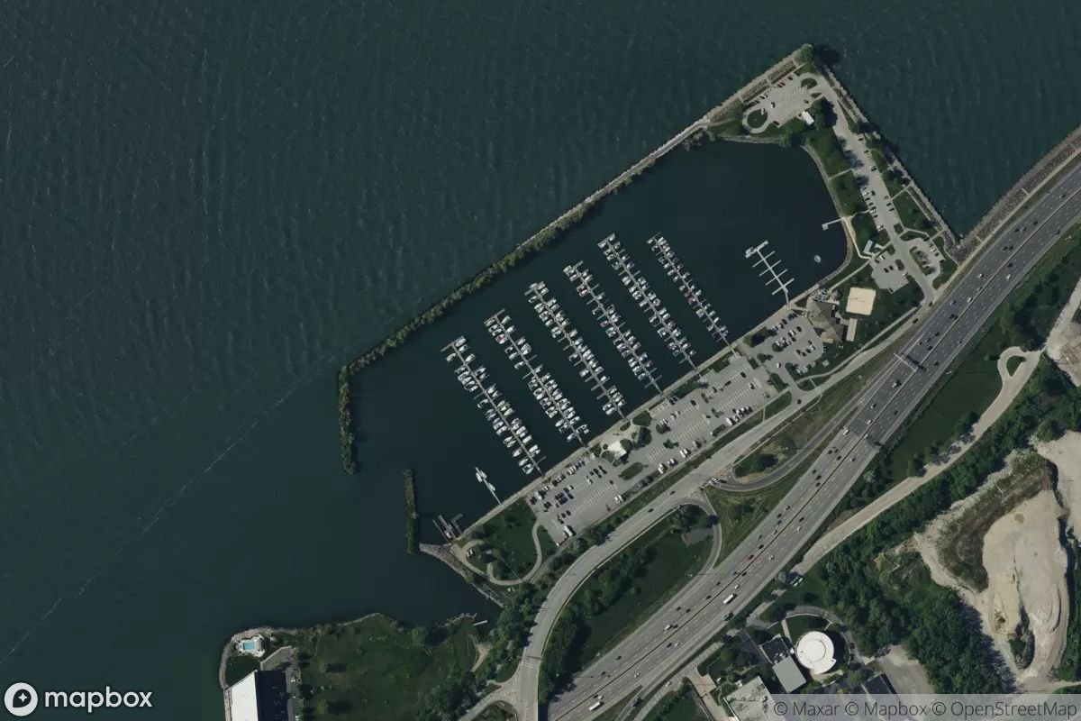 Satellite view of Marina at 41.5335, -81.6519
