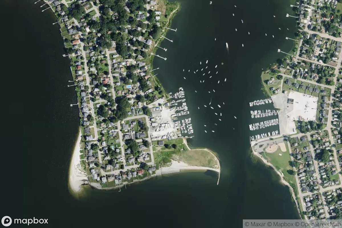 Satellite view of Marina at 41.7470, -71.3561