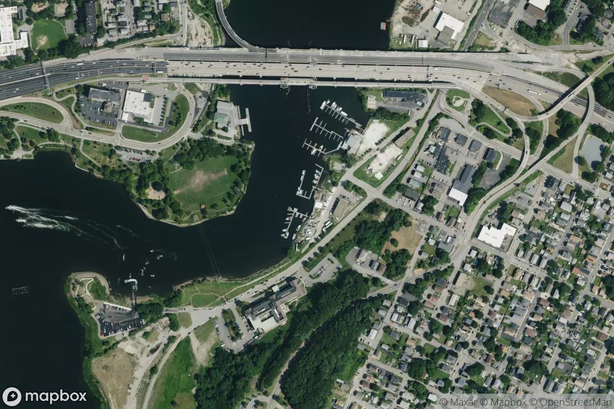 Satellite view of Marina at 41.8169, -71.3869