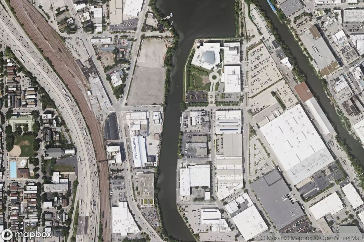 Satellite view of Marina at 41.9068, -87.6577