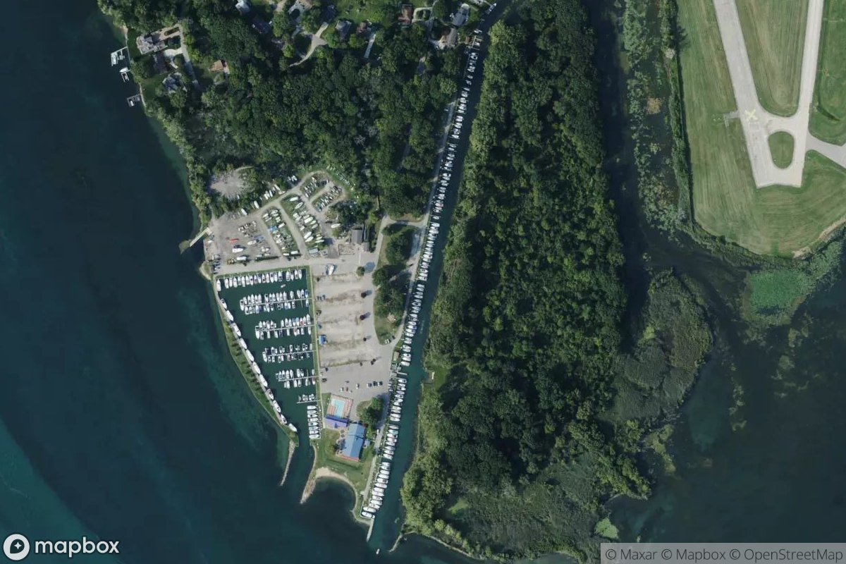 Satellite view of Marina at 42.0921, -83.1688