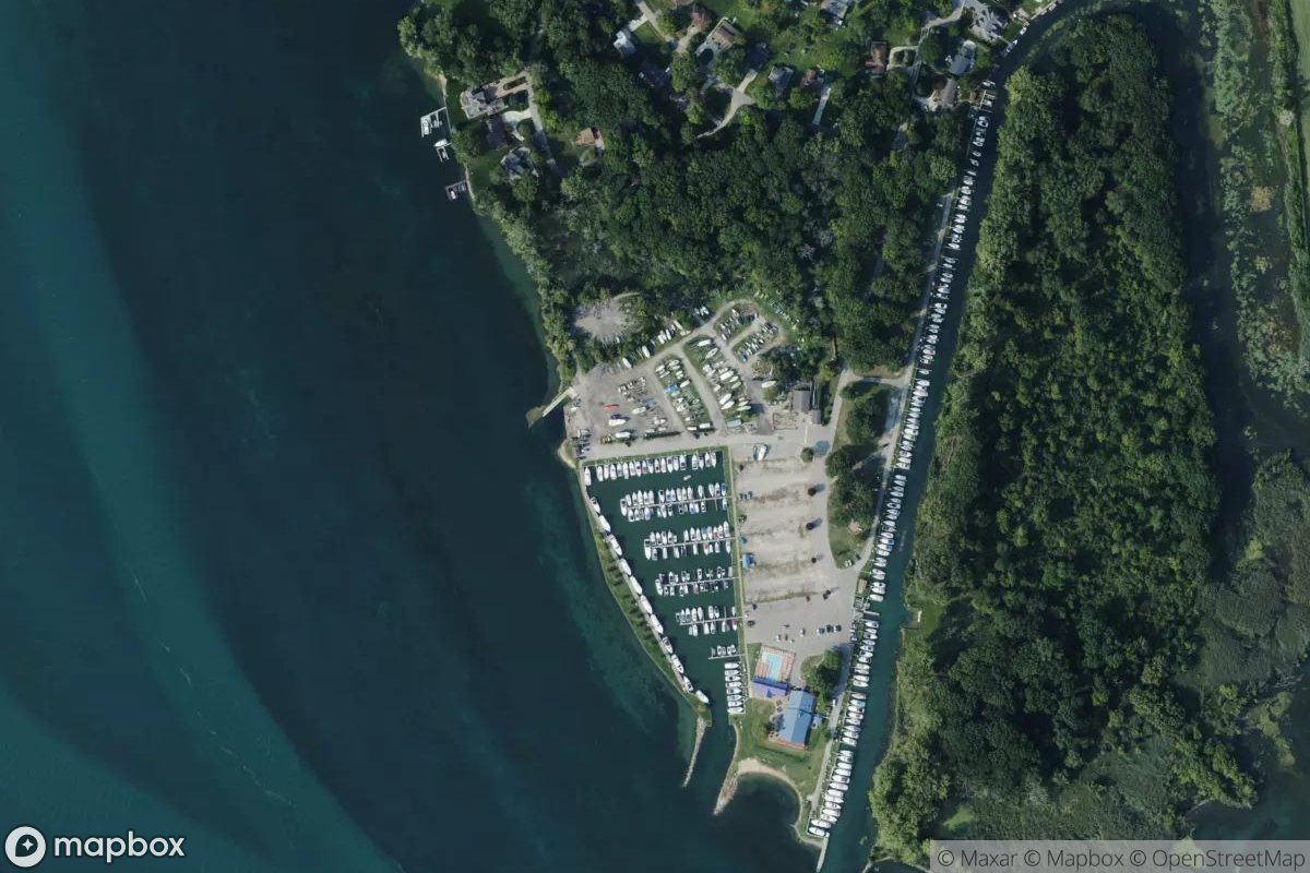 Satellite view of Marina at 42.0923, -83.1712