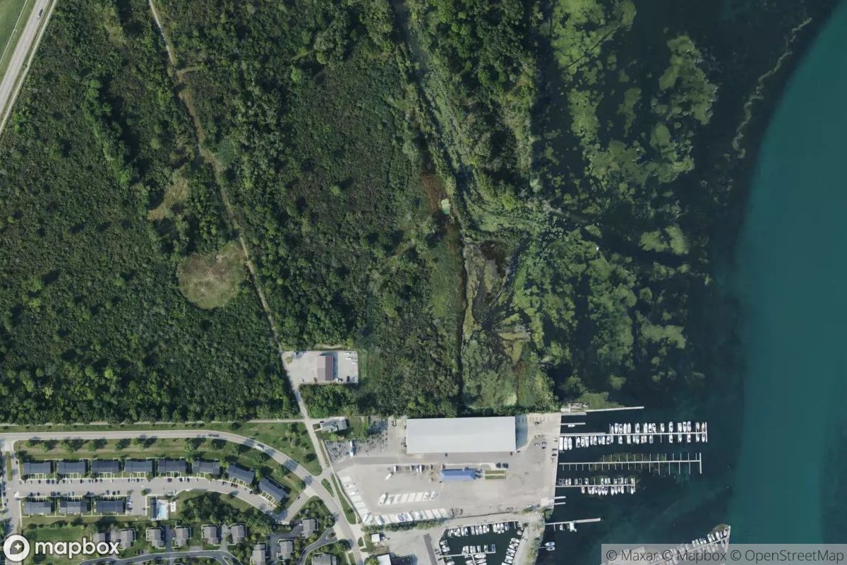 Satellite view of Marina at 42.1016, -83.1918
