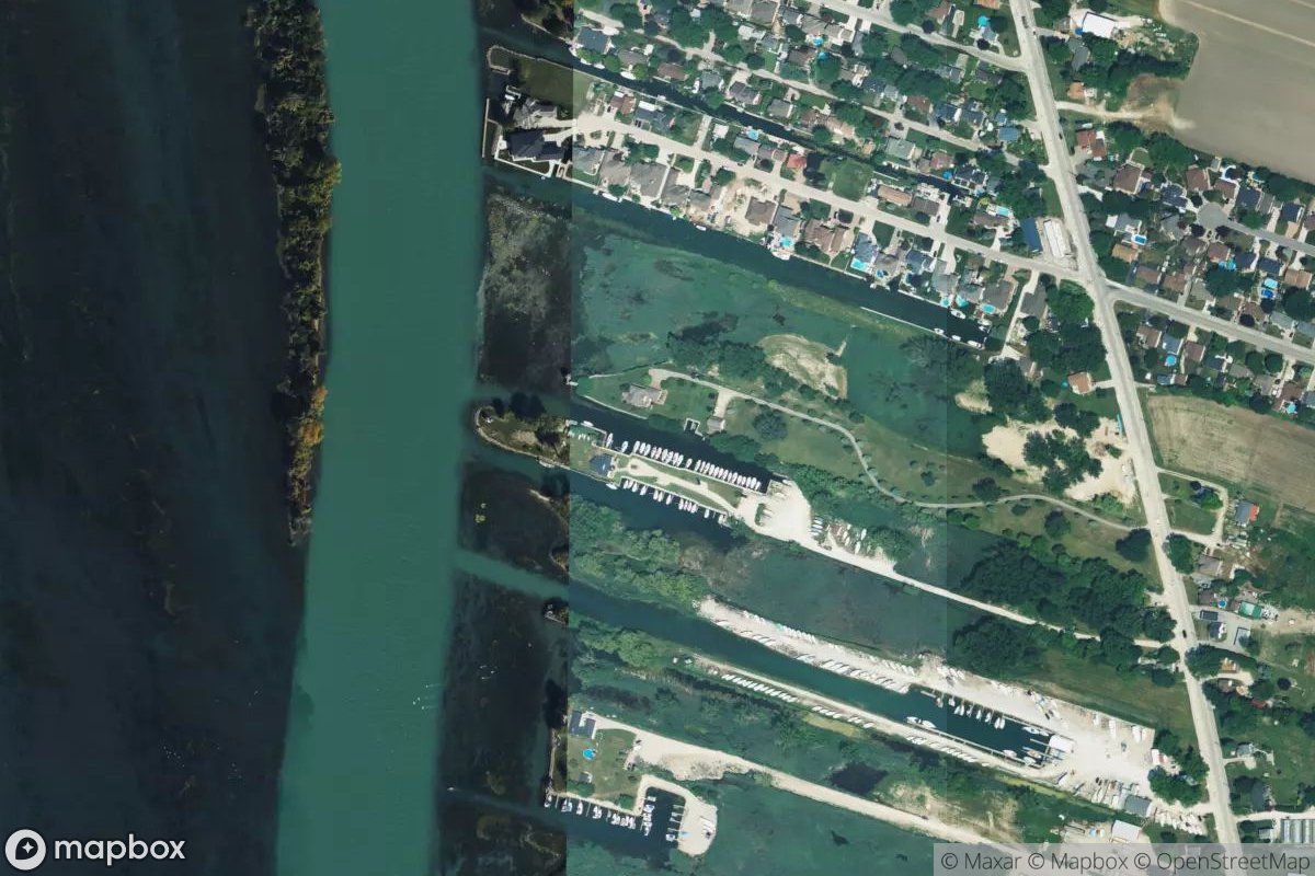 Satellite view of Marina at 42.2106, -83.1034