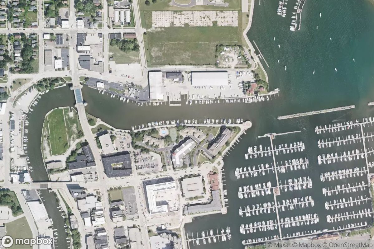 Satellite view of Marina at 42.7332, -87.7809