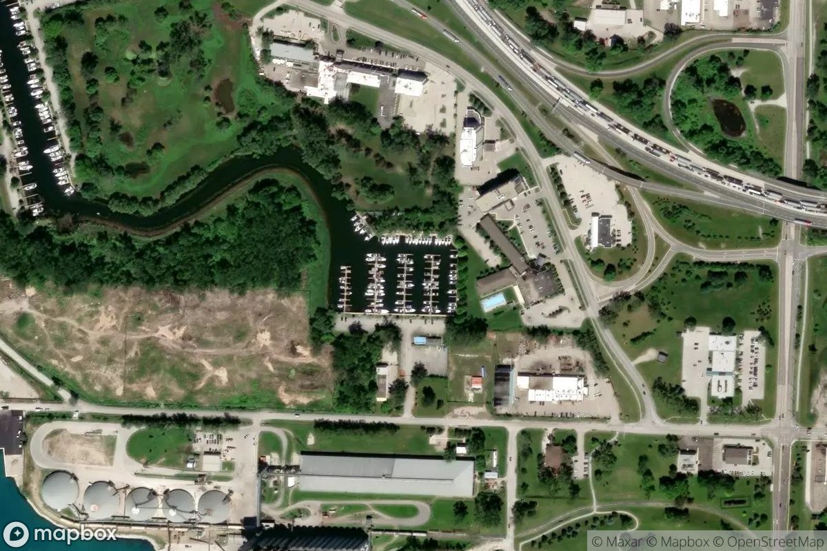 Satellite view of Marina at 42.9875, -82.4096