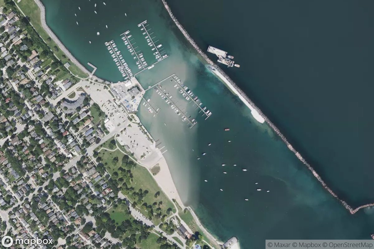 Satellite view of Marina at 42.9965, -87.8809