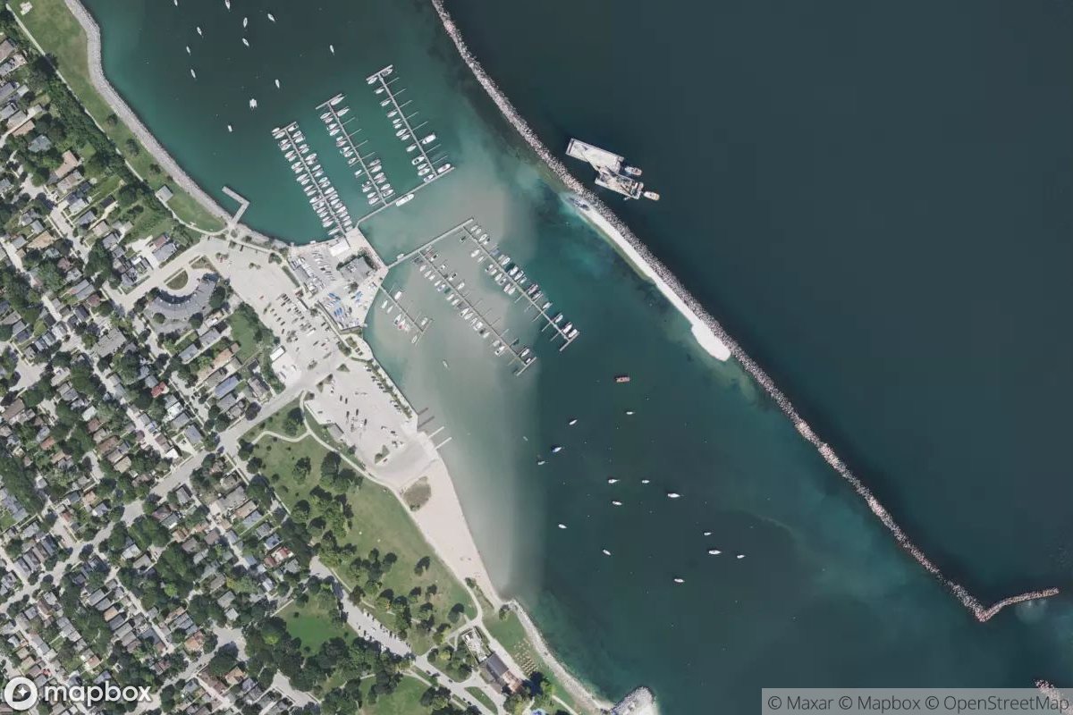 Satellite view of Marina at 42.9966, -87.8806