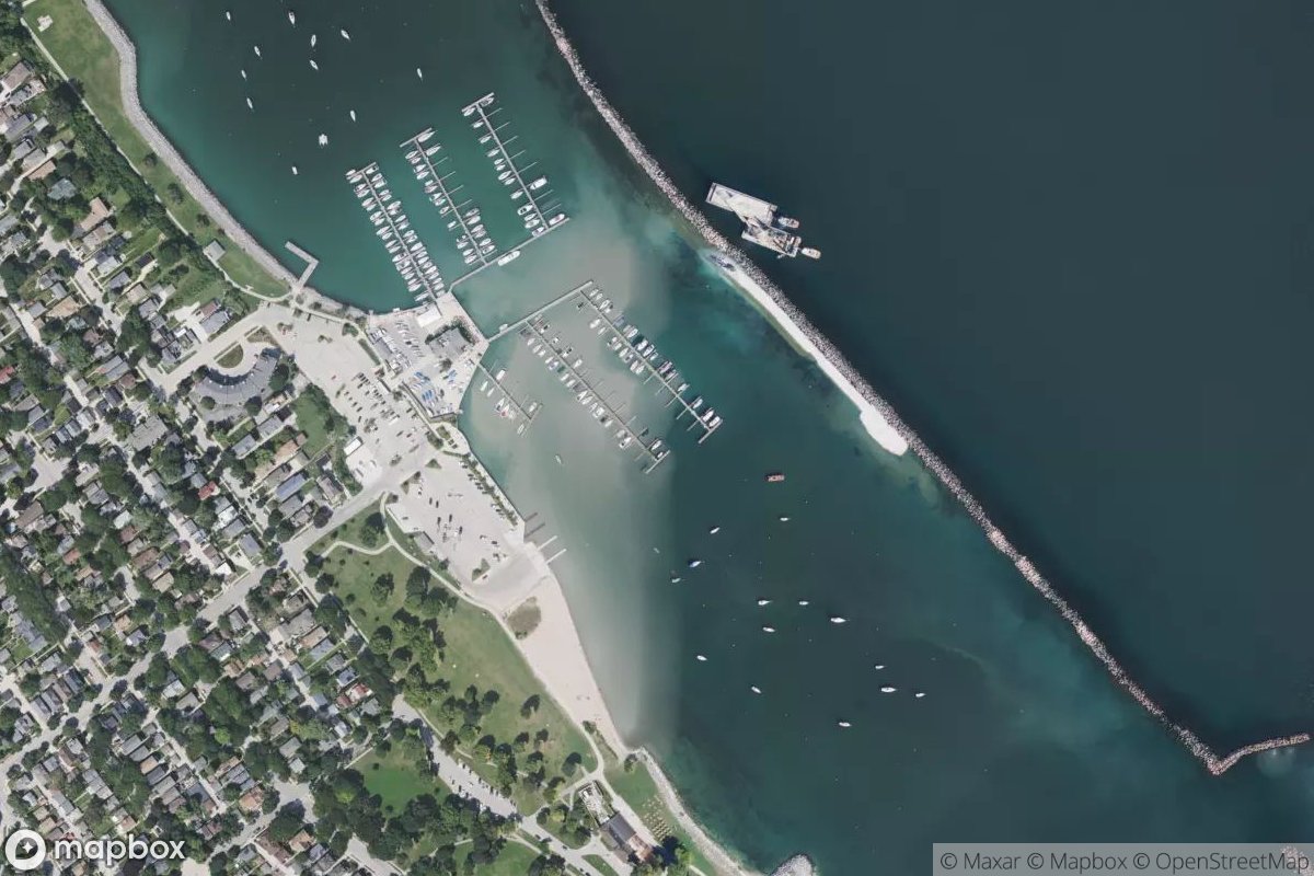 Satellite view of Marina at 42.9967, -87.8807