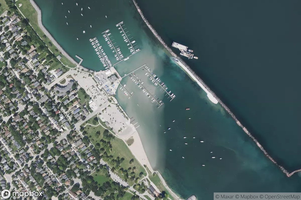 Satellite view of Marina at 42.9967, -87.8811