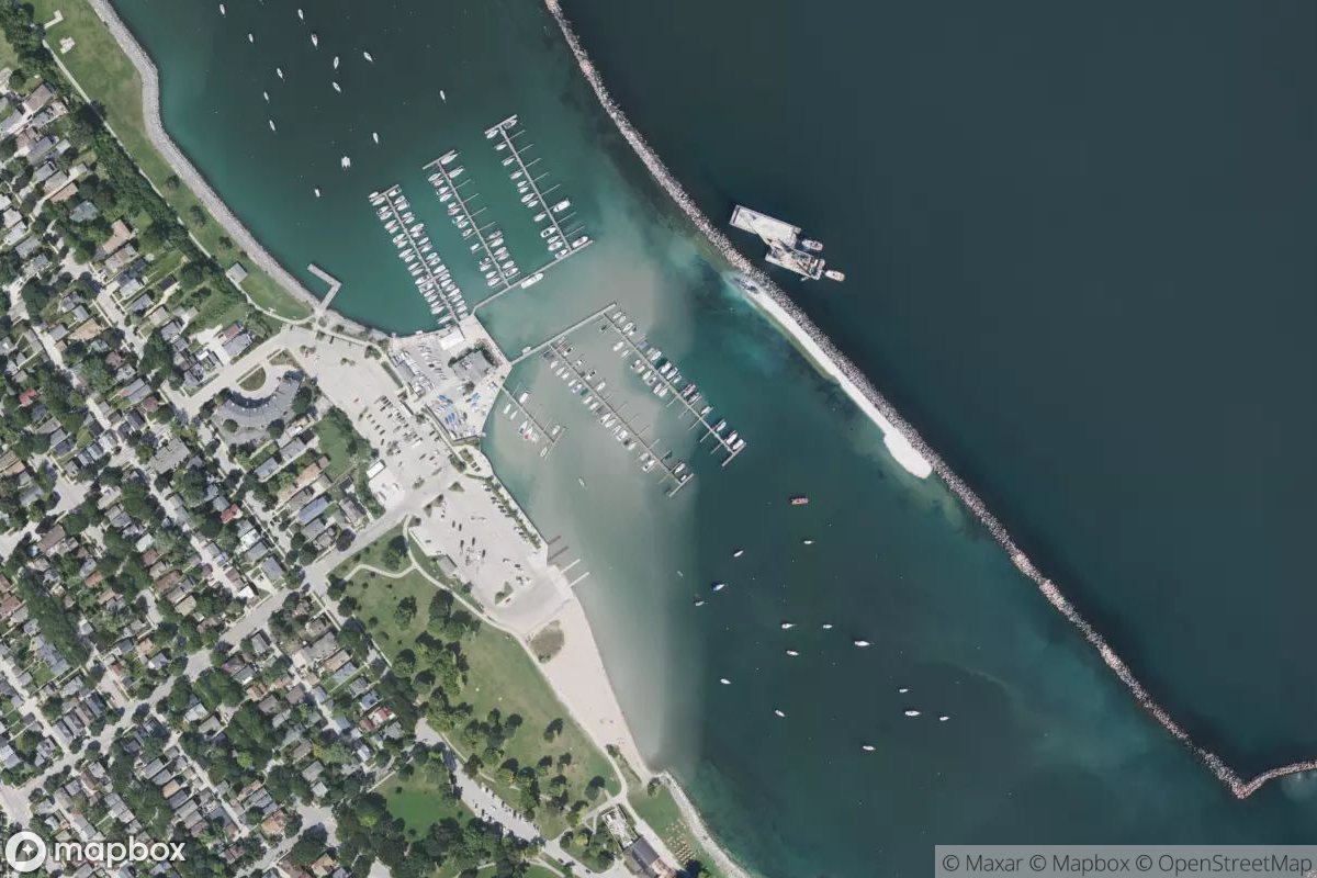 Satellite view of Marina at 42.9969, -87.8809
