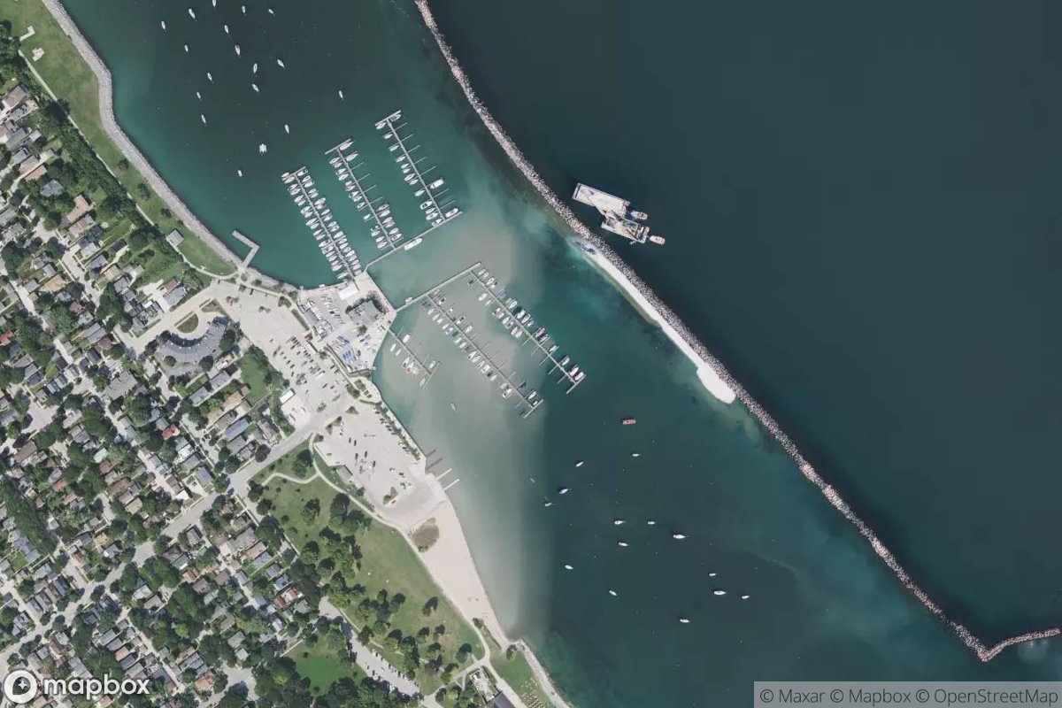 Satellite view of Marina at 42.9970, -87.8807