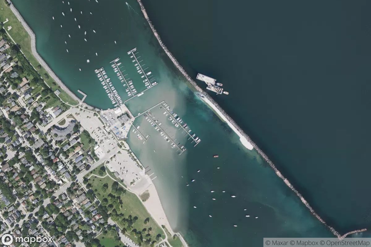 Satellite view of Marina at 42.9973, -87.8806