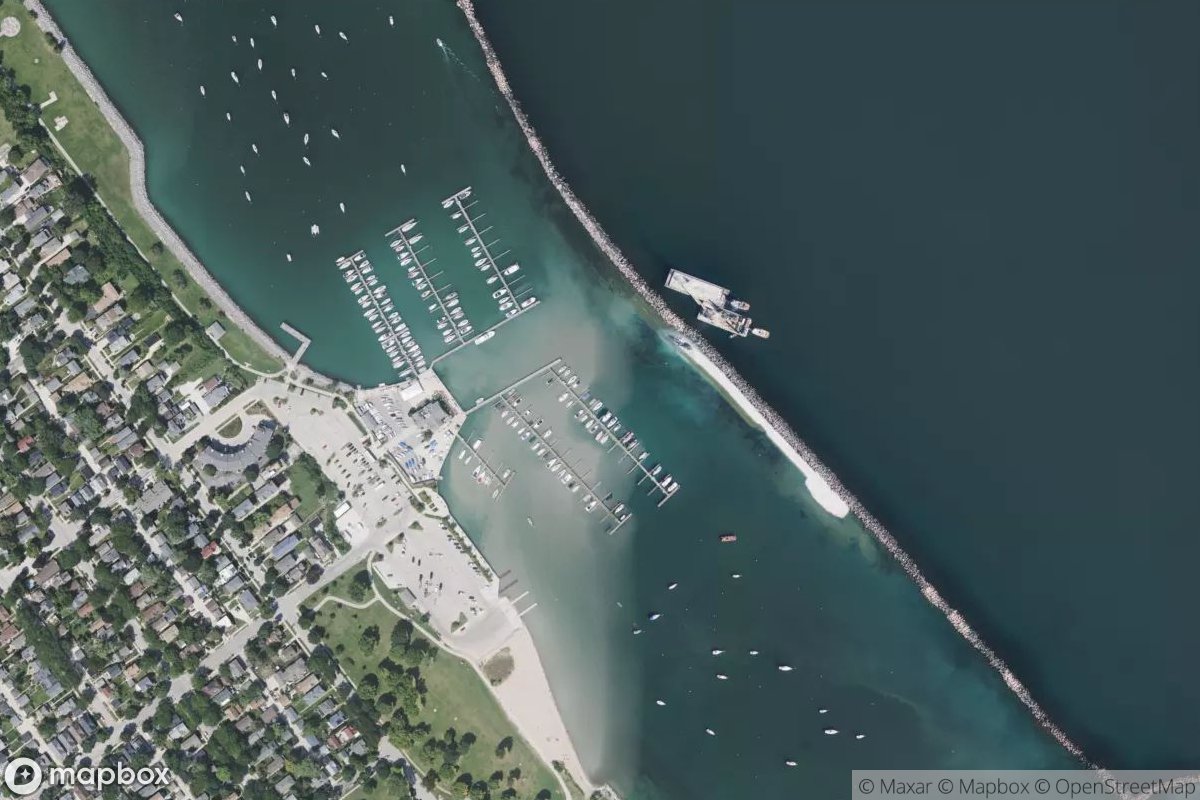Satellite view of Marina at 42.9975, -87.8809