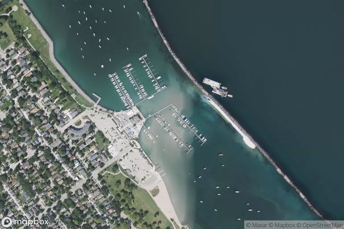 Satellite view of Marina at 42.9975, -87.8814