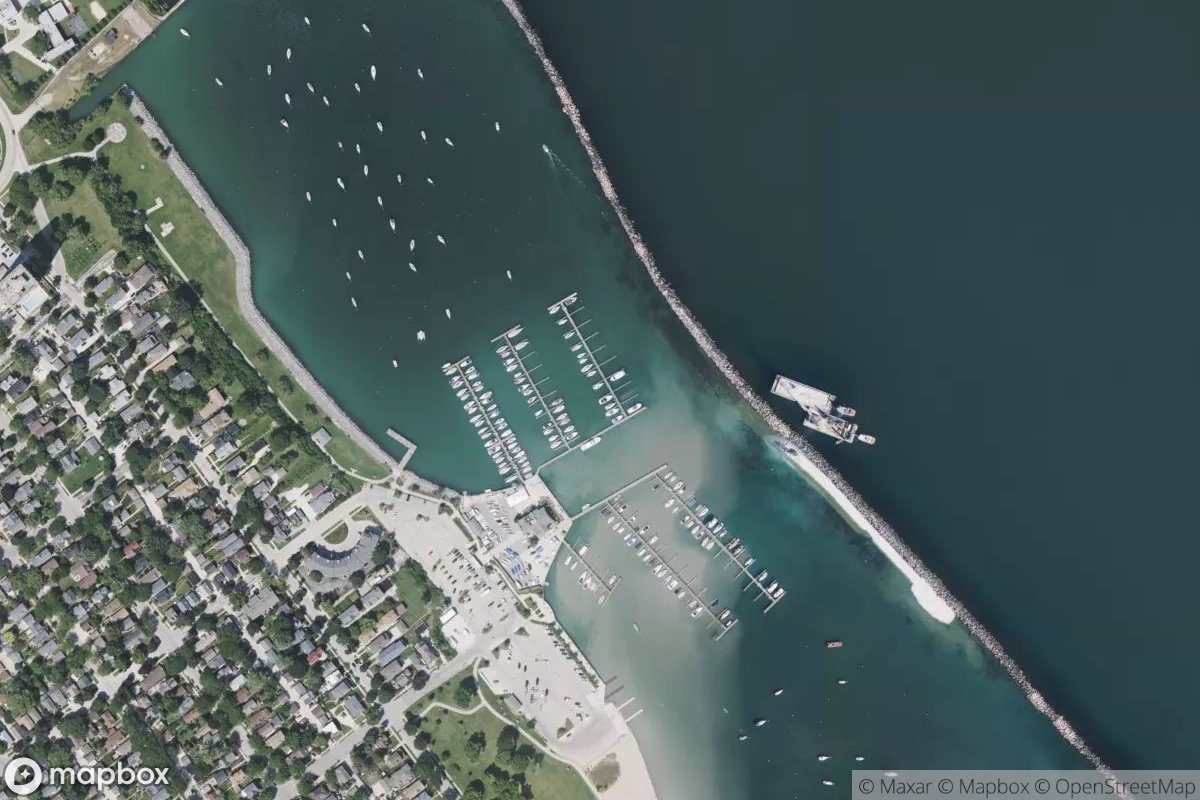 Satellite view of Marina at 42.9983, -87.8820