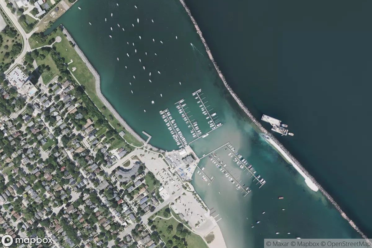 Satellite view of Marina at 42.9983, -87.8828