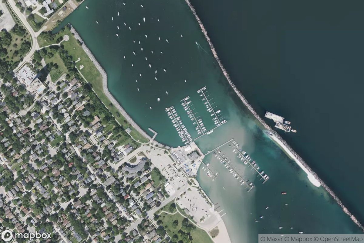 Satellite view of Marina at 42.9983, -87.8831