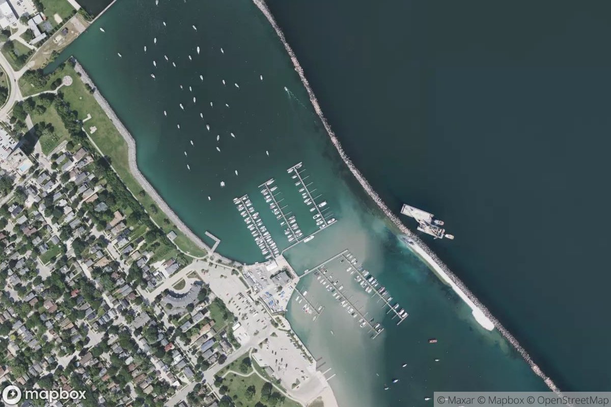 Satellite view of Marina at 42.9985, -87.8822