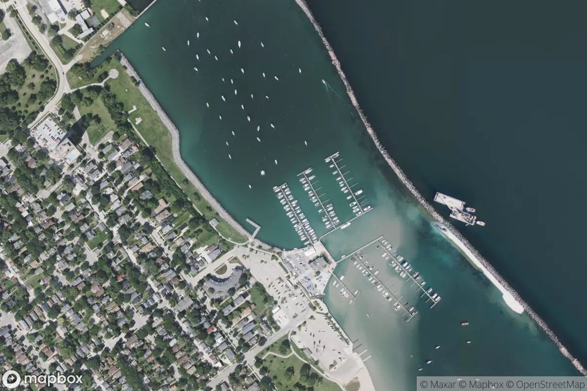 Satellite view of Marina at 42.9985, -87.8833