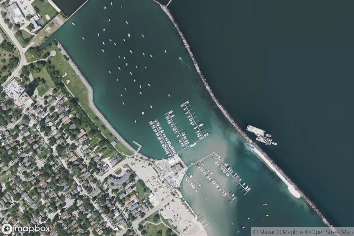 Satellite view of Marina at 42.9987, -87.8827