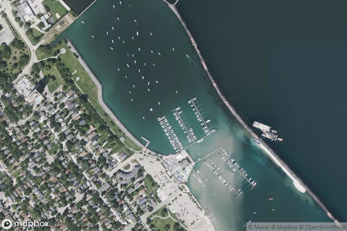 Satellite view of Marina at 42.9987, -87.8831