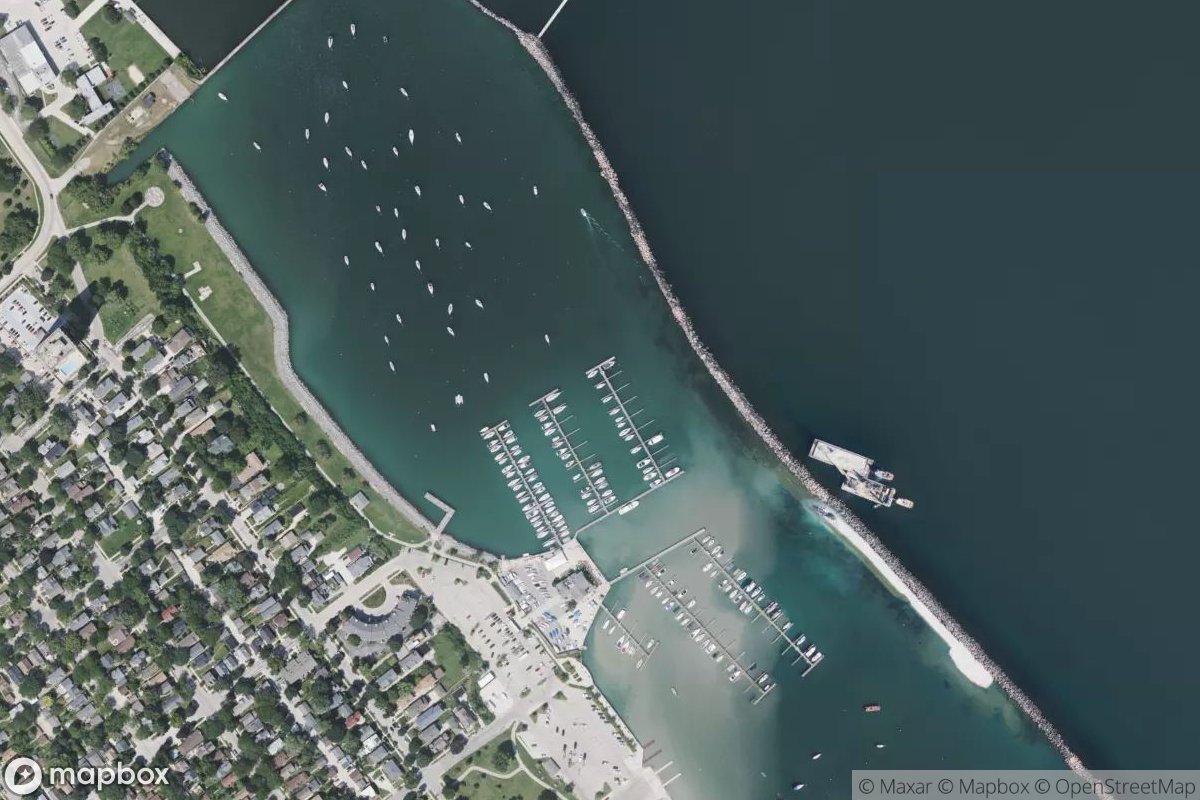Satellite view of Marina at 42.9988, -87.8824