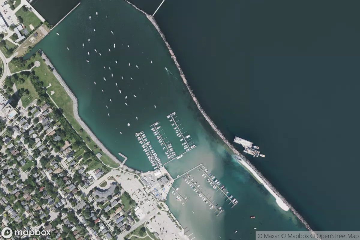 Satellite view of Marina at 42.9990, -87.8821